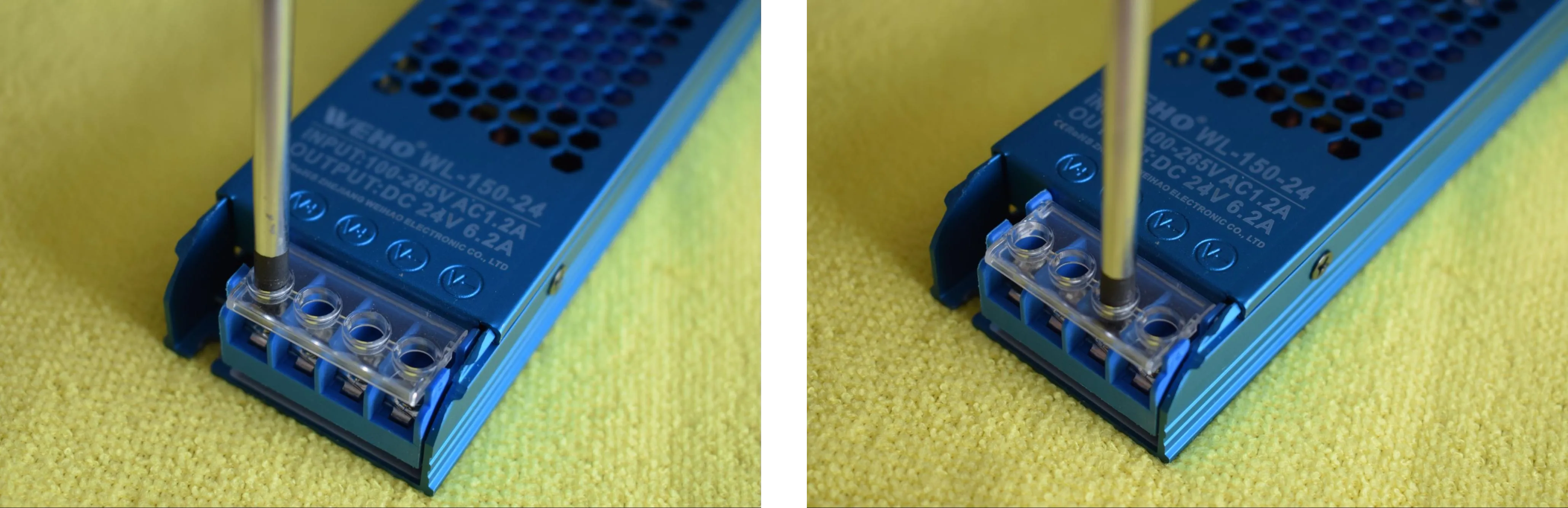 Loosening the terminal screws