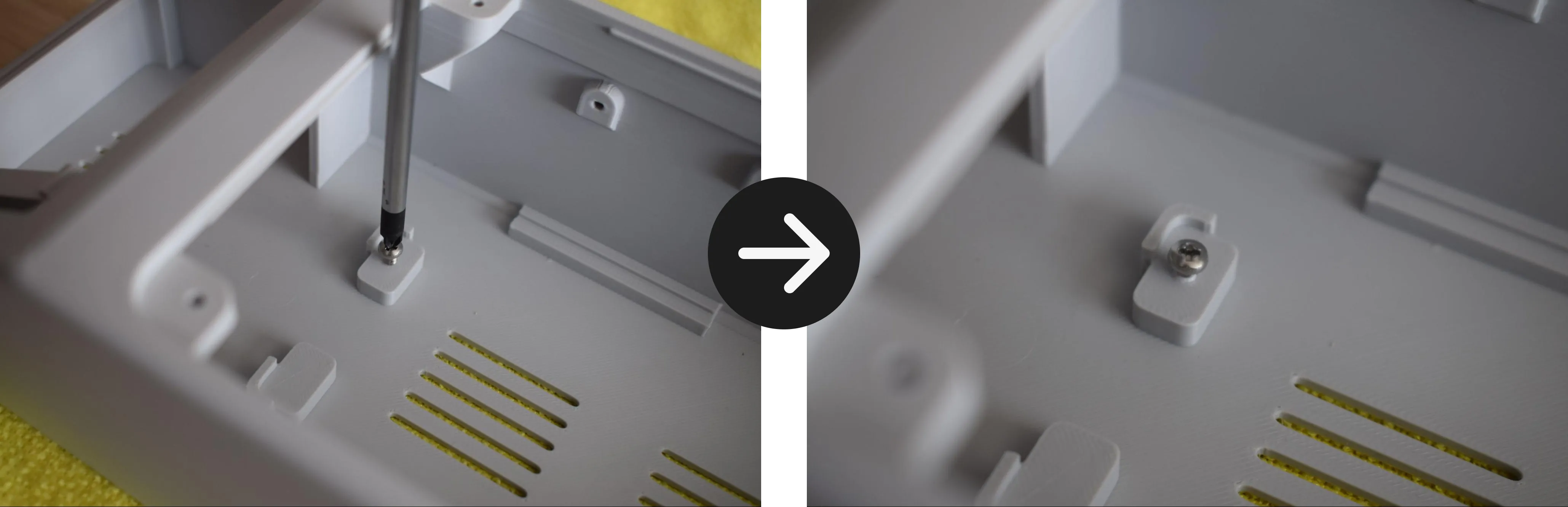 Front screw as rail