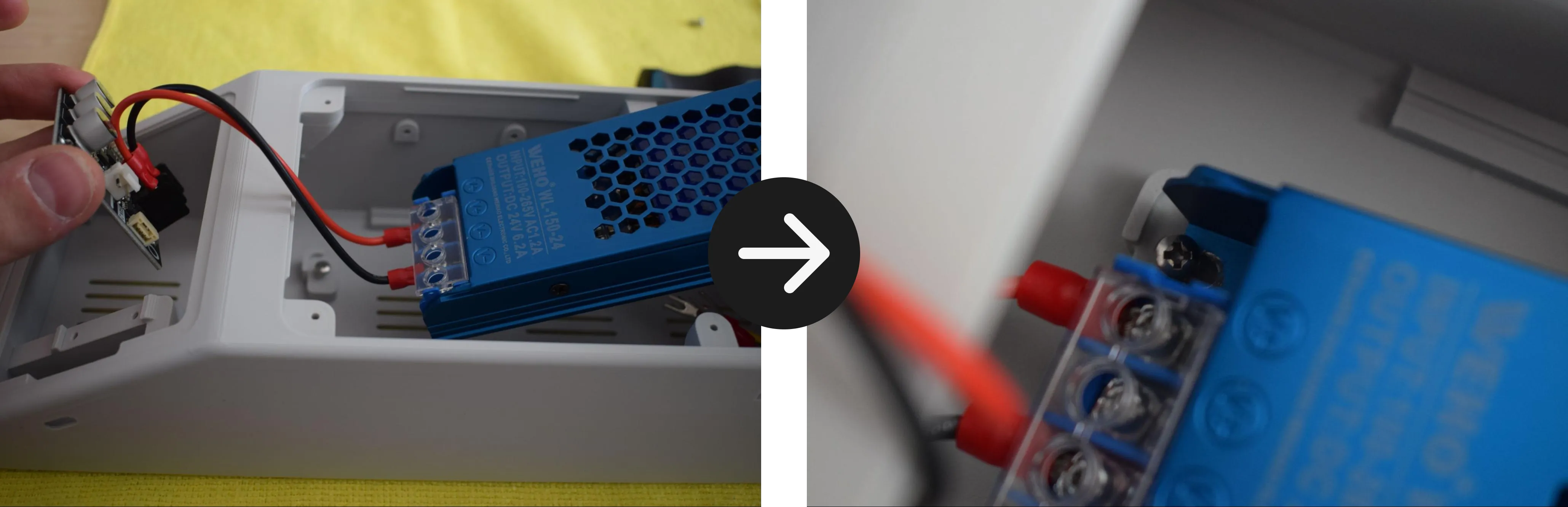 Slide PSU under screw