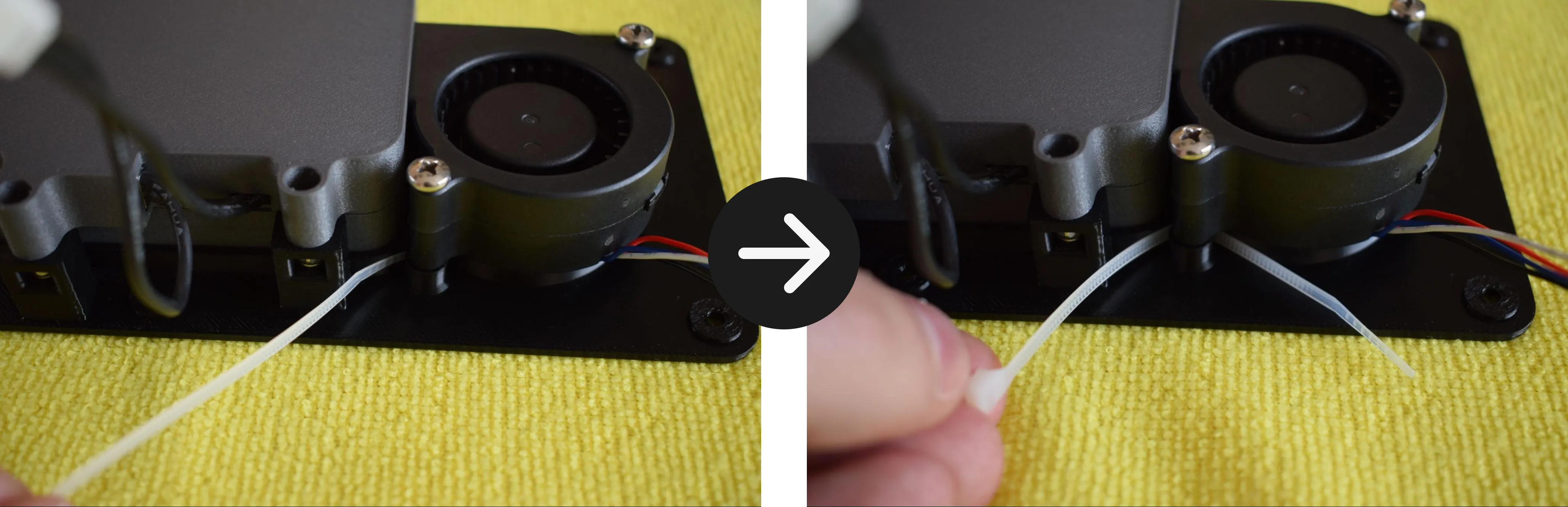 Tie wrap slot