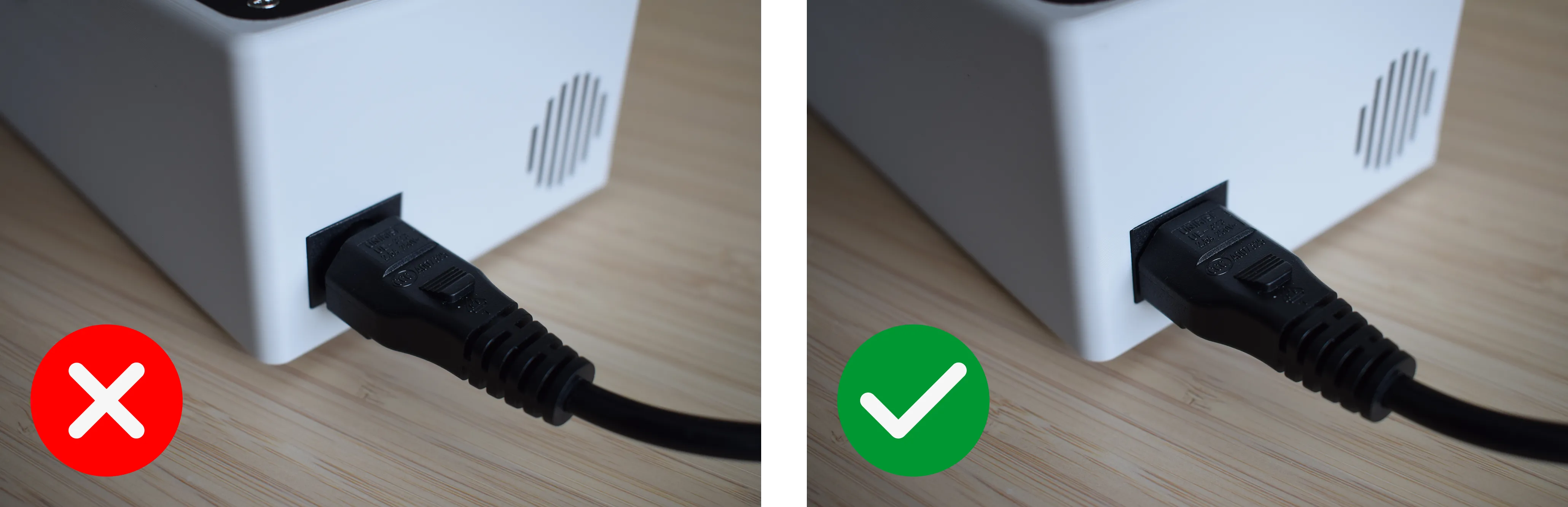 Power cord connection